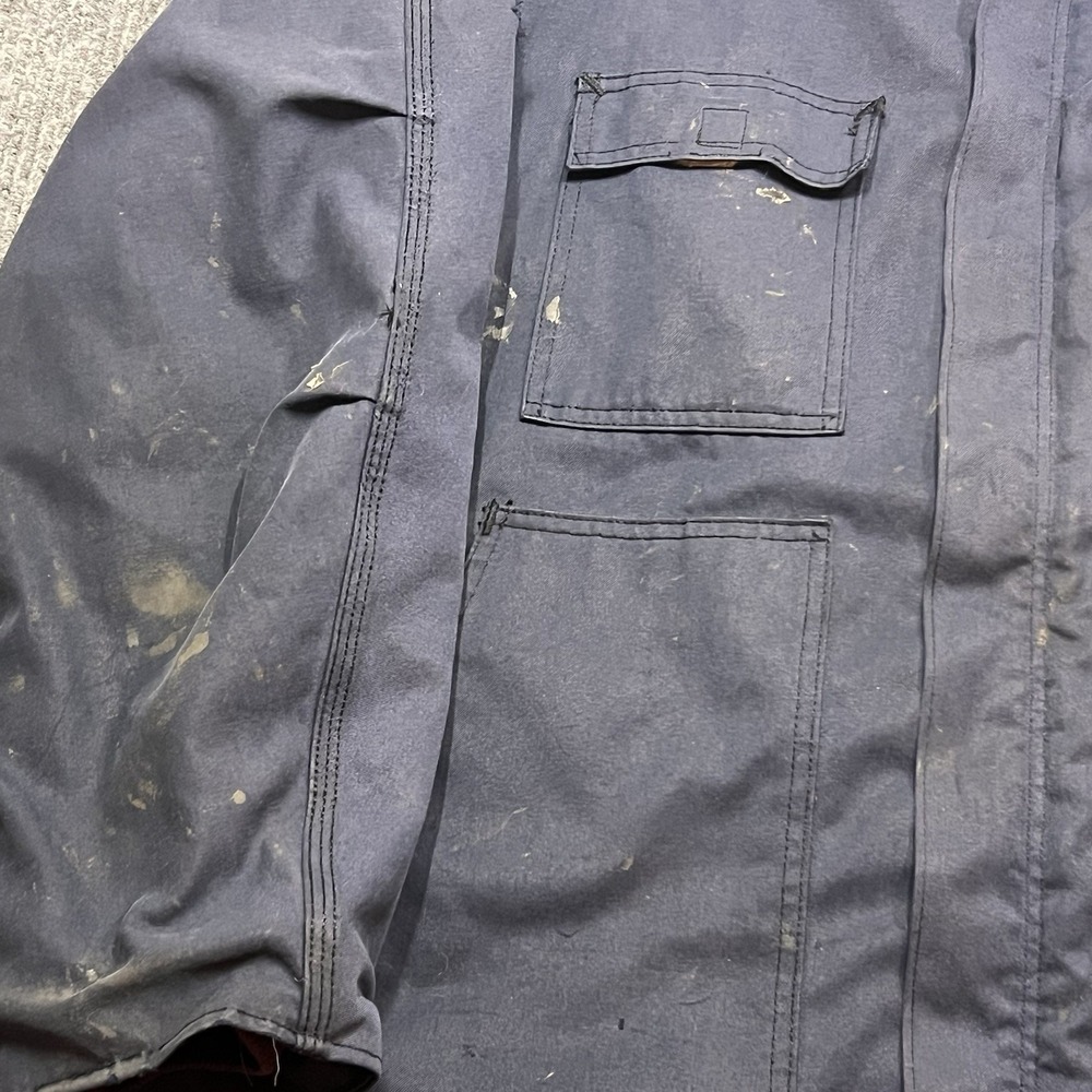 Carhartt FR Flame Resistant Men's 2XL Canvas Blue Work Coat Jacket Quilted Lined - Picture 9 of 16